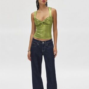 SOLD Urban Outfitters Suri Twist Front Tank Shimmery Sparkley Glittery Metallic